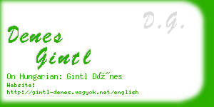 denes gintl business card